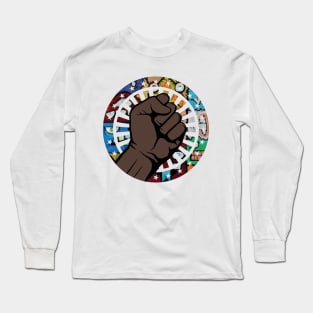 90s Hip Hop Music Black Pride Fist Melanin 90s Throwback BLM Black Pride Long Sleeve T-Shirt